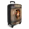 Bruine stier steekt hoofd door houten deur NBS - Handbagage koffer - Kinderen Unisex middel -productfoto_3d