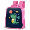Dino - Ruimtepak - Planeten Kinderrugzak - Roze middel -schuin