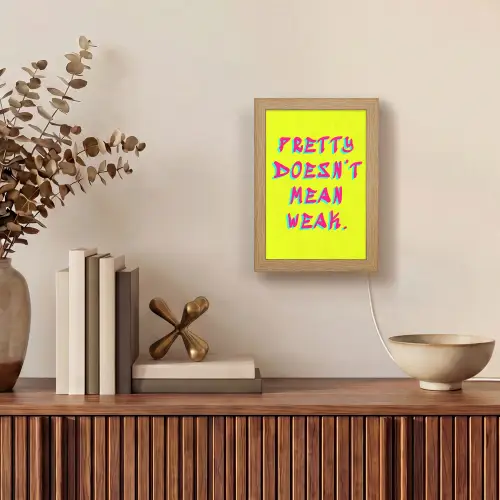 Quote - Minimalistisch - Kleurrijk Light Box met kabel (Tafellamp) klein -sfeer2