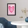 Hart - Frans - Valentijn - Roze fotolijst zwart zonder passe partout klein -sfeer4
