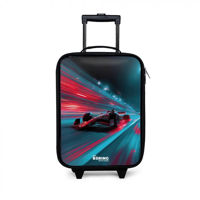 Raceauto - Baan - Neon - Verlichting Kinderkoffer - Zwart klein -3d