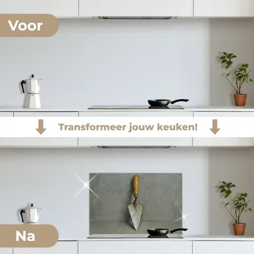 Troffel - Verf - Gereedschap keuken achterwand spatscherm klein -voor_na_NL