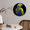 Papegaai - Veren - Opvallend - Groen Wandcirkel behangsticker klein -sfeer3