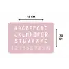 Alfabet - Roze - Cijfers - Kind Placemat vinyl groot -specs