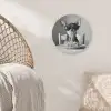 Chihuahua - Hond - Zonnebril - Humoristisch - Zwart - Wit - Spaghetti Akoestische PET Vilt - Rond klein -sfeer4