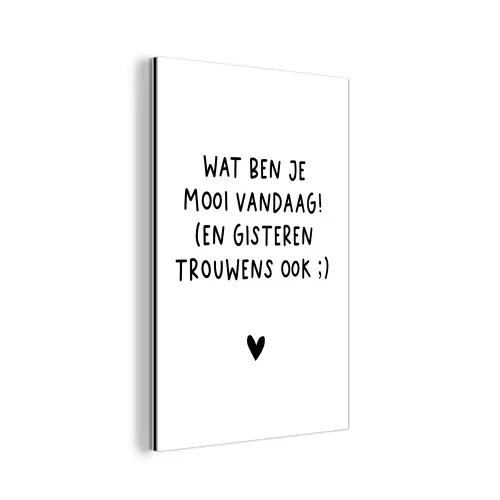 Spreuken - Wat ben je mooi vandaag - Quotes aluminium wit klein -3d