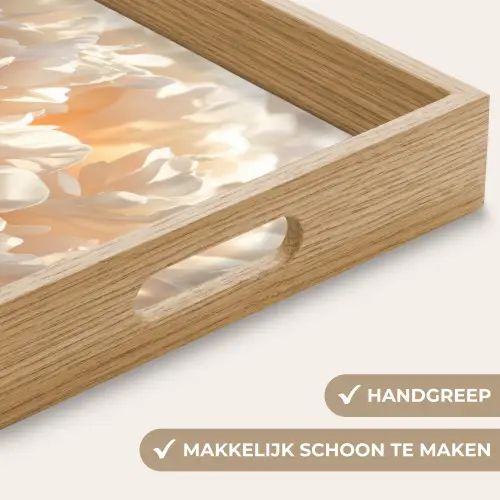 Close up - Pioenroos - Lichtroze Dienblad Rechthoek middel -USP_HandgreepNL