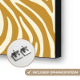 Zebra - Klassiek - Oker - Geel Textielframe zwart klein 947 -USP_ophangsysteemNL