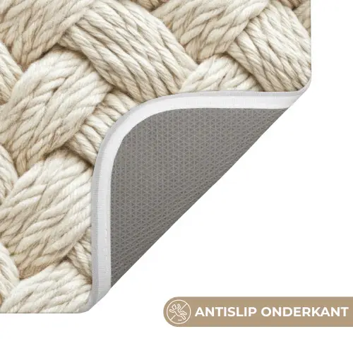 Touw - Gebreid - Beige Badmat klein 997 -USP_AntislipNL