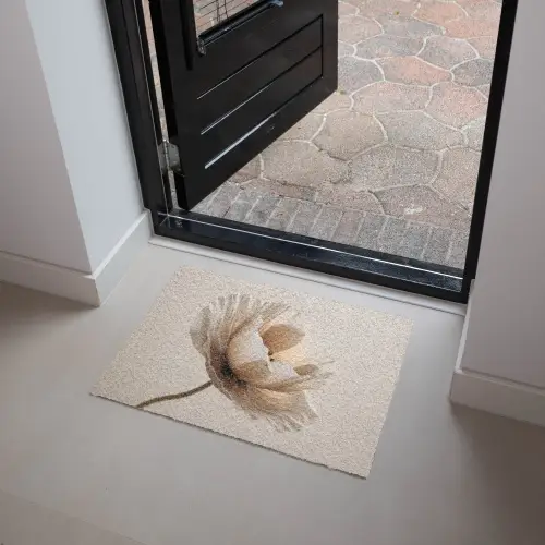 Bloem - Beige - Crème Deurmat klein -sfeer5