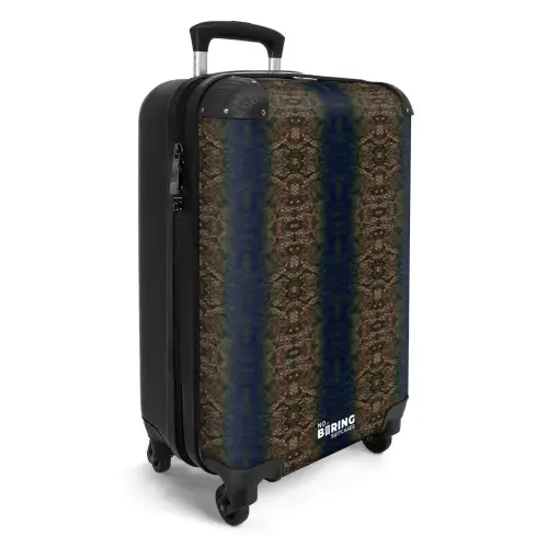 Bruin-blauw slangenhuid met symmetrische schubstructuur NBS - Handbagage koffer - Volwassenen Unisex middel -productfoto_3d