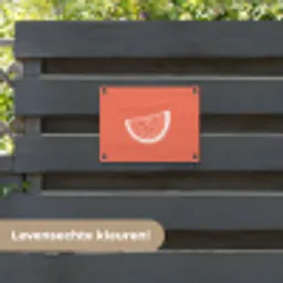Watermeloen - Lijnen - Koraalrood tuinposter los doek klein -sfeer3