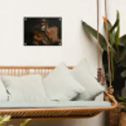 Bril - Leeuw - Bank - Hoed tuinposter los doek klein -sfeer7