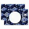 Vissen - Bloemen - Blauw Placemat vinyl groot 368 -zzsfeer2_Kitchenyeah-website