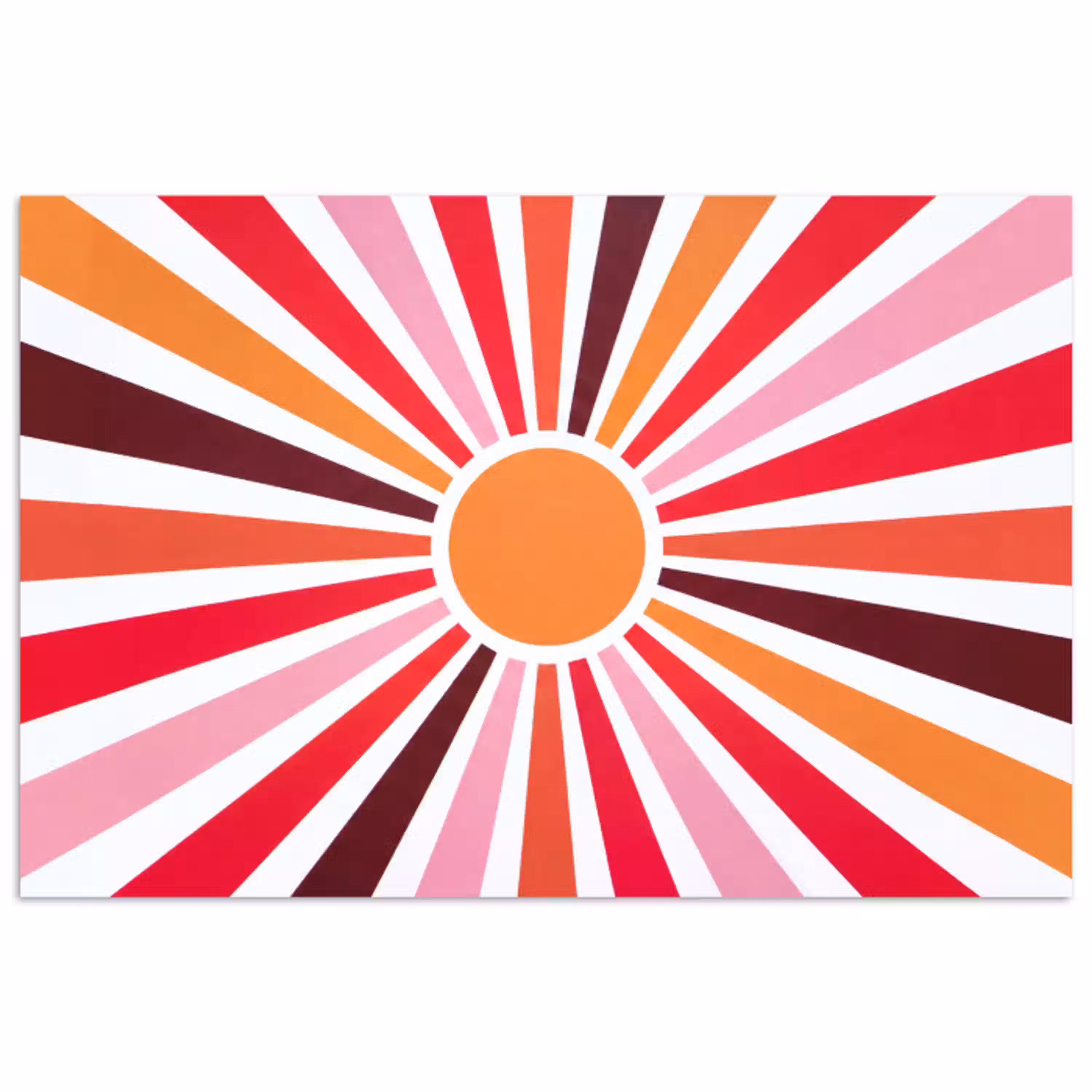 Zon - Stralen - Abstract - Kleurrijk poster papier klein -3d