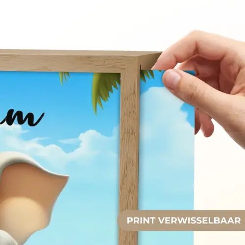 Olifant - Strand - Dieren - Meisjes - Kind Light Box met batterij (Wandlamp kind) middel -USP_websiteprintNL