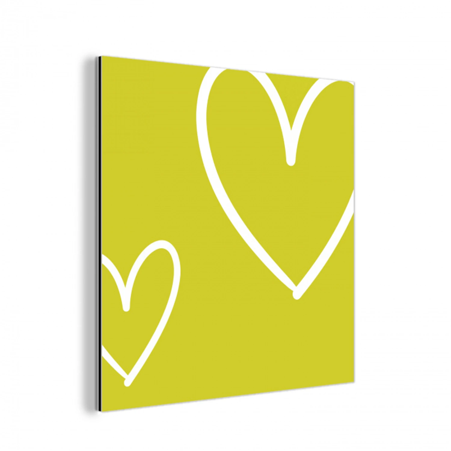 Groen - Hartjes - Wit aluminium wit klein -3d