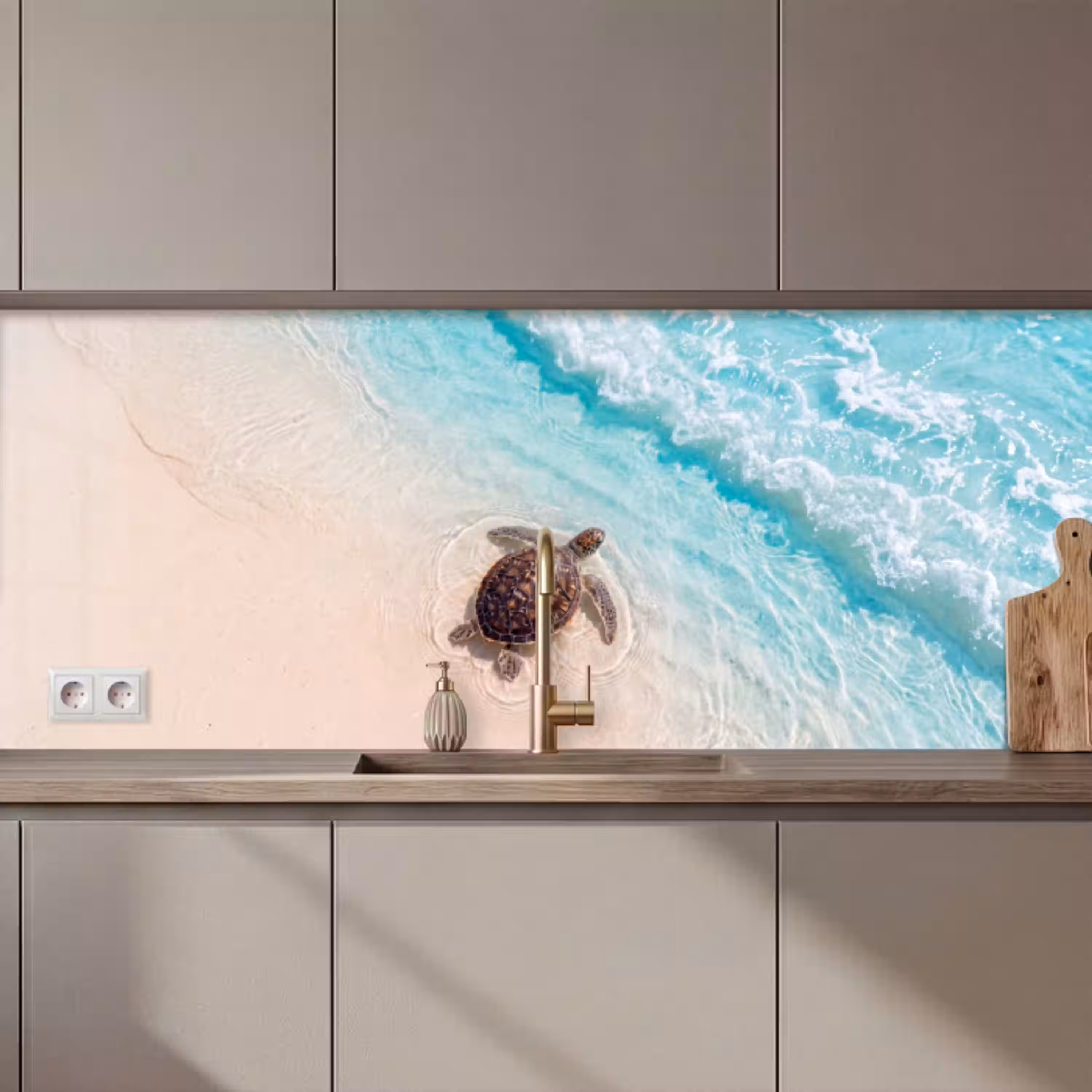 Schildpad - Helder water - Strand - Dieren - Natuur keuken achterwand 2 middel zz_3dshopping