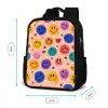 Vrolijk Smiley-patroon Rugzak - Zwart middel -productfoto_formaten