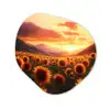 Zonnebloemen - Zonsondergang - Landschap Wandcirkel Organisch Plexiglas middel -3d