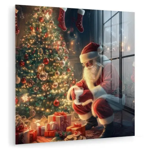 Kerstman - Haard - Donker plexiglas 5mm klein -zzzproduct_nieuw