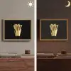Friet - Goud - Chrome - Eten Light Box met batterij (Wandlamp) middel -sfeer3