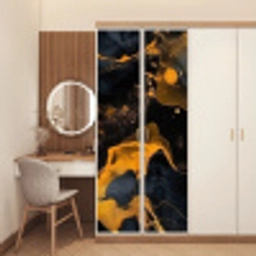 Marmer - Goud - Zwart - Abstract - Modern deurposter klein -sfeer3