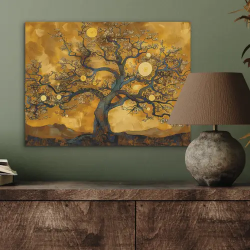 Boom - Levensboom - Abstract - Goud PET vilt klein -sfeer2