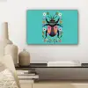 Kever - Bloemmotieven - Turquoise - Bladeren canvas 2cm klein -sfeer6