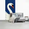 Zwaan - Wit - Snavel - Illustratie fotobehang vinyl groot -slaapkamer