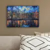 Grachten Amsterdam - Huizen - Stad - Kleurrijk canvas 2cm klein -sfeer3