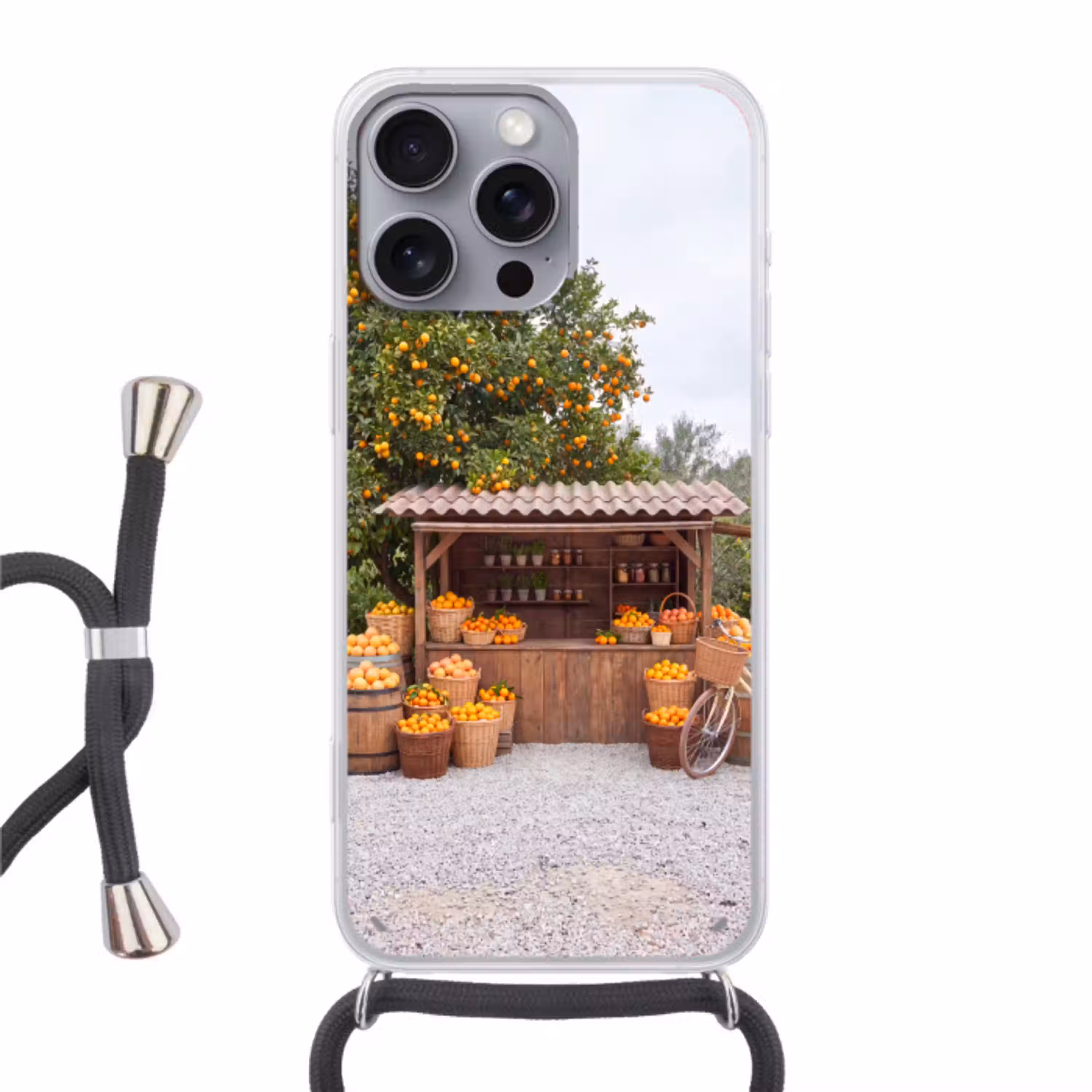 Fruit - Markt - Landelijk Hoesje iPhone 16 Pro Max met koord klein -3d