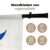 Bloem - Blaadjes - Minimalistisch - Blauw Wandkleed katoen klein -sfeer2