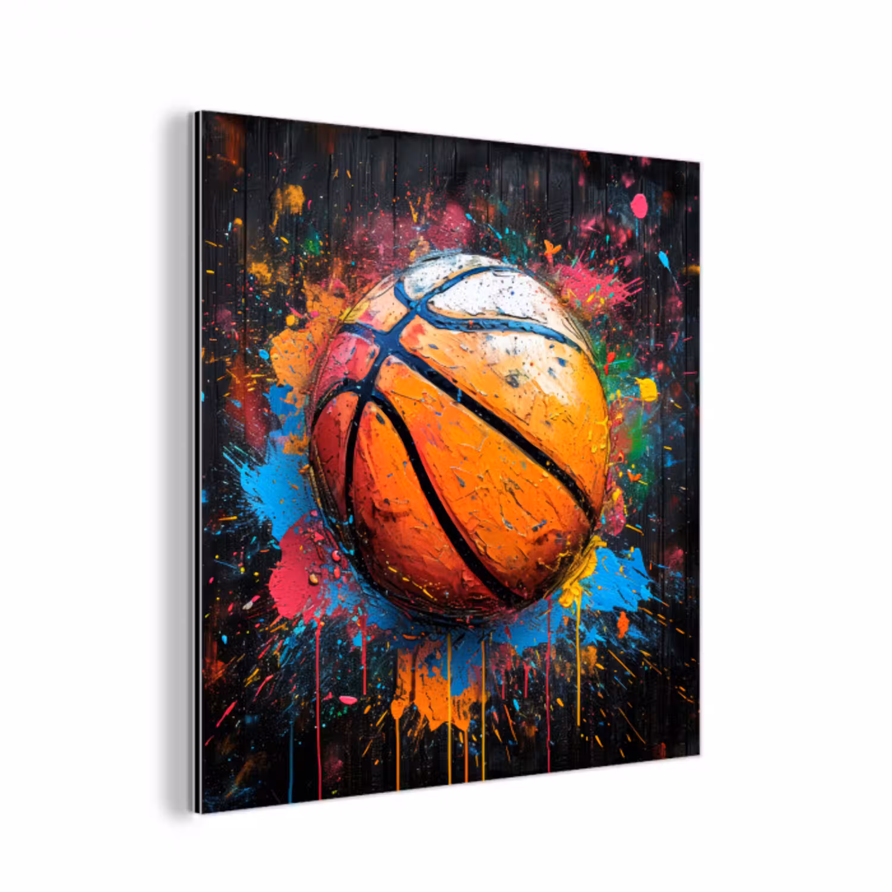 Graffiti - Basketbal - Verf - Sport aluminium wit klein -3d