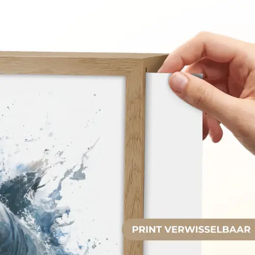 Haai - Blauw - Water Light Box met batterij (Wandlamp kind) middel -USP_websiteprintNL