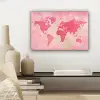Wereldkaart - Roze - Vaag canvas 2cm klein -sfeer6