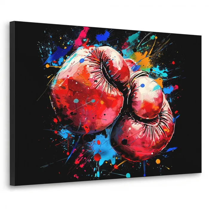 Graffiti - Sport - Boksen - Bokshandschoenen Textielframe zwart klein -3d