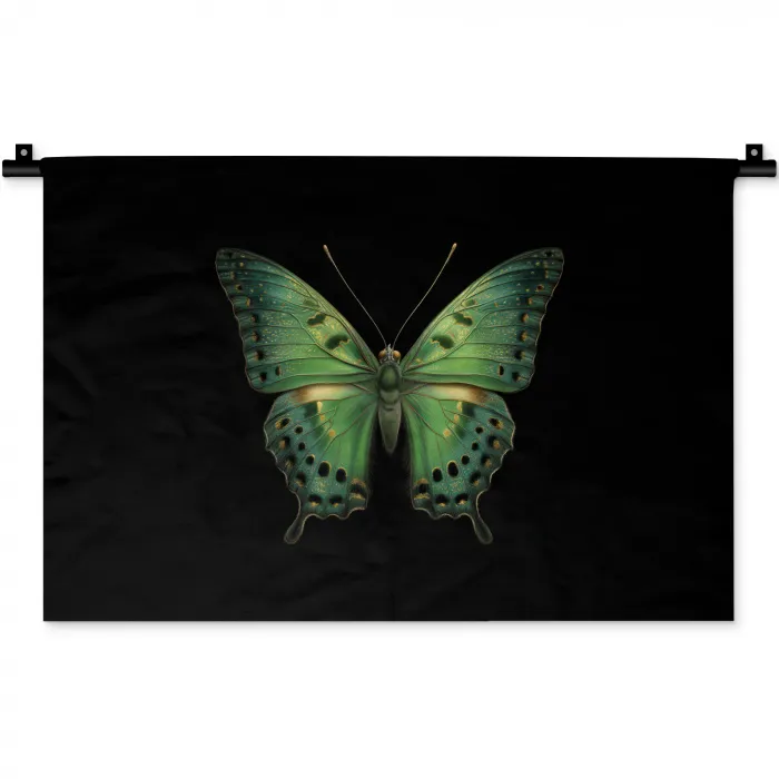 Vlinder - Groen - Diepte Wandkleed katoen klein -zz3d