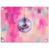 Discobal - Pink - Verf tuinposter los doek klein -3d