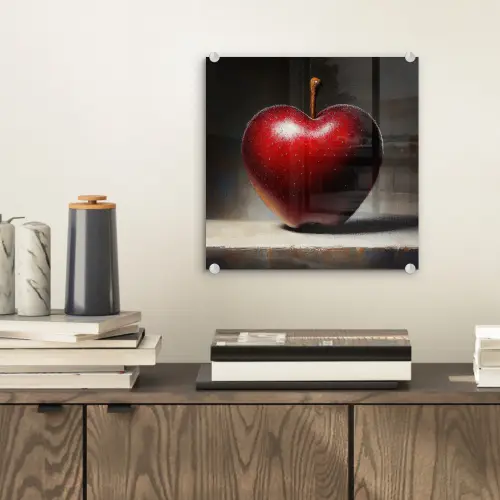 Apple - Hart - Rood plexiglas 5mm klein -sfeer1