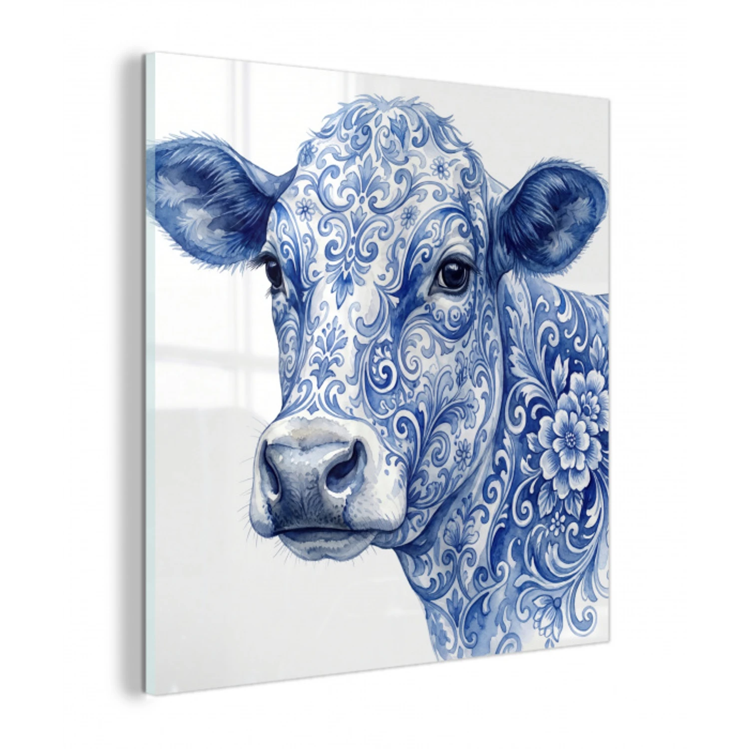 Illustratie - Koe - Blauw plexiglas 5mm klein -z3d