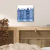 Aquarel - Grachtenpanden - Delfts - Blauw aluminium wit klein -sfeer3