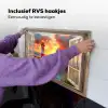 Doorkijk - Raam - Vuurtoren - Zonsondergang - Strand Inductie beschemer met haakjes klein -ky-ophangen-nl