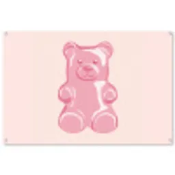 Beer - Roze - Snoep tuinposter los doek groot -3d