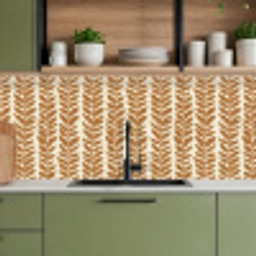 Textuur - Bladeren - Oker keuken achterwand 2 middel 871 -sfeer3