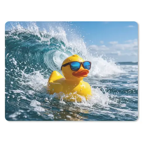 Badeend - Stoer - Golven muismat rubber klein -3d