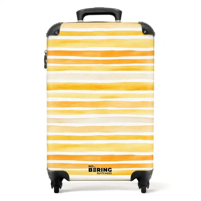 Strepen patroon geel NBS - Handbagage koffer - Kinderen Unisex middel -productfoto_recht