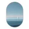 Zeilbootje - Kalme zee - Helderblauwe hemel Wandcirkel Ovaal Forex klein -3d