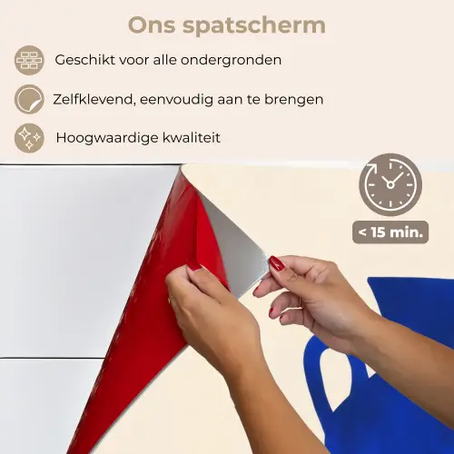 Vaas - Blauw - Geblokt - Modern keuken achterwand spatscherm klein -spatscherm_NL