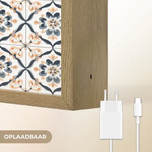 Bladvorm - Patroon - Kleurrijk Light Box met batterij (Wandlamp) middel 907 -USP_websiteoplaadbaarNL